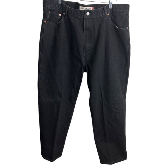 Levis Mens Relaxed Fit Black Denim Jeans Size 42 - Picture 1 of 14